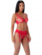 VIP Audacious Suspender - Red, sultry & seductive. Soft stretch elastic strapping. Gossard lingerie, side suspender model
