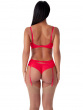 VIP Audacious Suspender - Red, sultry & seductive. Soft stretch elastic strapping. Gossard lingerie, back suspender model
