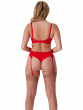 VIP Audacious Brazilian in Red is sultry and seductive. Bagged out mesh for no VPL. Gossard lingerie, back brief DD+ model

