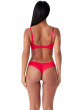VIP Audacious Half Padded Plunge Bra in Red is sultry and seductive. High apex bra shape. Gossard lingerie, back bra model

