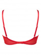 VIP Audacious Half Padded Plunge Bra in Red is sultry and seductive. High apex bra shape. Gossard lingerie, back bra cut out
