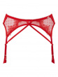 VIP Audacious Suspender - Red, sultry & seductive. Soft stretch elastic strapping. Gossard lingerie, front suspender cut out