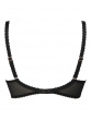 VIP Taboo Non Padded Balcony Bra in Black with intricate embroidery and sheer body. Gossard lingerie, back bra cut out
