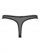 The dark and mysterious VIP Taboo Thong in black, with intricate Swiss-designed embroidery. Gossard lingerie, back cut out
