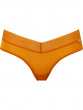 Glossies Cheeky Short- Mango Sorbet. Sheer cheeky short, almost see-through lingerie. Gossard lingerie, front short cut out
