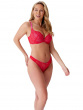 Superboost Lace Padded Plunge Bra - Rose Red