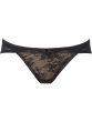 Retrolution Brief- Black. Thong with mesh sides and satin rear, Gossard luxury lingerie, front brief cut out

