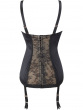 Retrolution Corset-Black. Fine and delicate lace design on both the front and back, Gossard lingerie, back corset cut out

