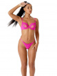 Envy Thong- Pink Glo. Thong with scalloped strap detail and delicate stretch lace, Gossard lingerie, thong front model
