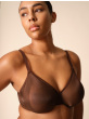 Glossies Sheer Moulded Bra - Rich Brown