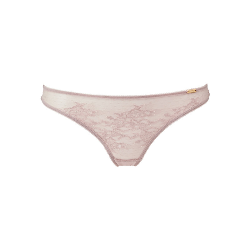 Glossies Lace Thong |Mink Lingerie - Knickers | Gossard