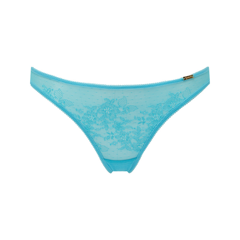 Glossies Lace Thong - Turquoise | Lingerie Briefs | Gossard