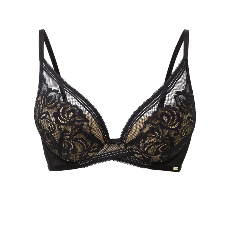 Encore Padded High Apex Bra Black Nude Lingerie Gossard