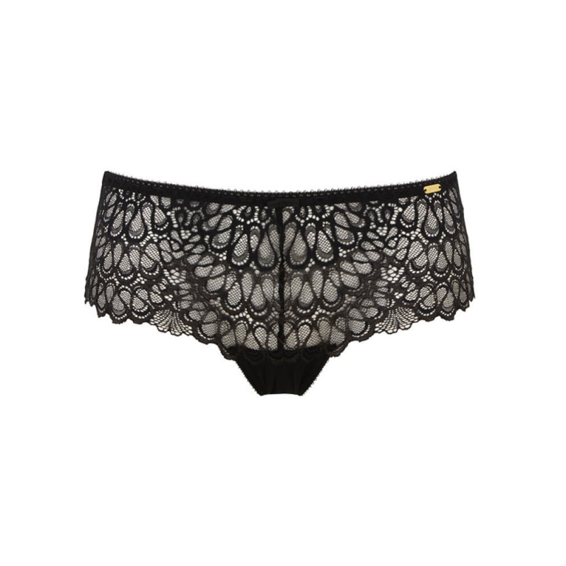 Swirl Underwear Short Black, Luxury Lingerie