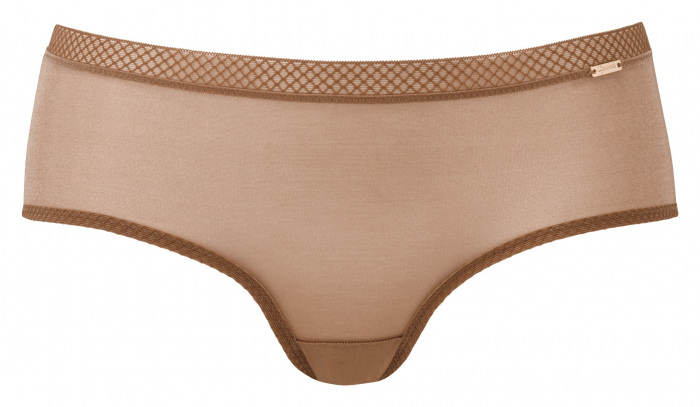 Glossies Short-Bronze. Sheer short, almost see-through lingerie. Gossard luxury lingerie, front short cut out
