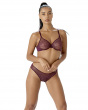 Glossies Lace Brief -Fig. Sheer mesh brief with delicate floral lace , Gossard luxury lingerie, brief front model
