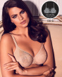 Glossies Lace Sheer Moulded Bra - Nude. Moulded lace sheer bra, Gossard luxury lingerie, front hero model old
