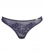 Glossies Lace Thong - Eclipse. Sheer mesh thong with delicate floral lace , Gossard luxury lingerie, front thong cut out
