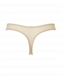 Glossies Lace Thong  - Nude . Sheer mesh thong with delicate floral lace, Gossard luxury lingerie, back thong cut out
