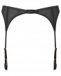 VIP Captivate Suspender -Black/ Nude. Lurex Art Deco inspired embroidery suspender, Gossard lingerie, back product cut out

