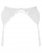 Fiesta Suspender- White Sparkle. Exclusively designed embroidery, Gossard bridal luxury lingerie, front suspender cut out
