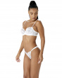 Fiesta Strappy Thong - White Sparkle. Opalescent shimmer and embroidery details thong, Gossard lingerie, thong side model
