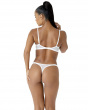 Fiesta Strappy Thong - White Sparkle. Opalescent shimmer and embroidery details thong, Gossard lingerie, thong back model
