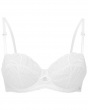 Fiesta Non Padded Balcony Bra-White Sparkle. Bra exclusively designed embroidery, Gossard  lingerie, front bra cut out
