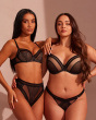 Contradiction Non Padded Balcony - Black/Silver. Graphic lace with lurex detailing bra, Gossard lingerie, front hero models
