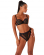 Contradiction Non Padded Balcony - Black/Silver. Graphic lace with lurex detailing bra, Gossard  lingerie, bra front model
