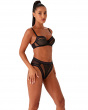 Contradiction Non Padded Balcony - Black/Silver. Graphic lace with lurex detailing bra, Gossard  lingerie, bra side model
