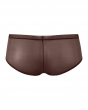 Glossies Short-Brown. Sheer short, almost see-through lingerie. Gossard luxury lingerie, back  short cut out
