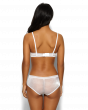 Glossies Short -White. Sheer short, almost see-through lingerie. Gossard luxury lingerie, short back model
