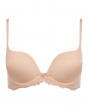 Superboost Lace T-Shirt Bra - Nude. Excitement of the push up shape & the fine lace. Gossard lingerie front product cut out

