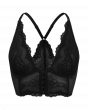 Superboost Lace Deep V Bralet - Black. Non padded underwired bralette. Gossard luxury lingerie, front product cut out
