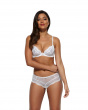 Superboost Lace Non Padded Plunge Bra - White. Perfect fit Gossard luxury white lace lingerie, model front image
