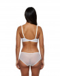Superboost Lace Non Padded Plunge Bra - White. Perfect fit Gossard luxury white lace lingerie, back product cut out
