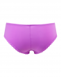 Gossard Smooth Cheekini- Violet Pink. Everyday smooth short with a stretch lace contour, Gossard lingerie, back short cut out

