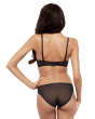 Glossies Lace Brief - Black. Sheer mesh brief with delicate floral lace , Gossard luxury lingerie, brief back model
