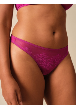 Glossies Lace Thong - Vivid Fuchsia