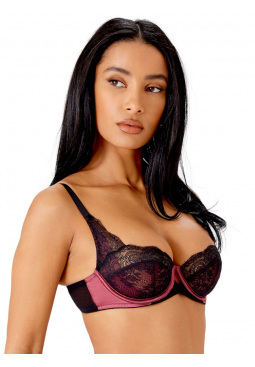VIP Confession Non Padded Balcony Bra - Black/Burgundy