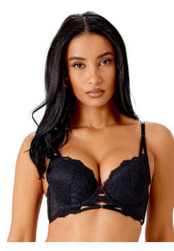 Suspense Longline Padded Bra - Black