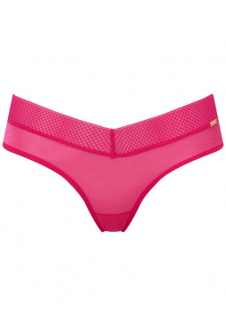 Glossies Cheeky Short- Magenta. Sheer cheeky short, almost see-through lingerie. Gossard lingerie, front short cut out

