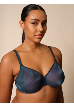 Glossies Moulded Sheer Bra - Shadow Blue